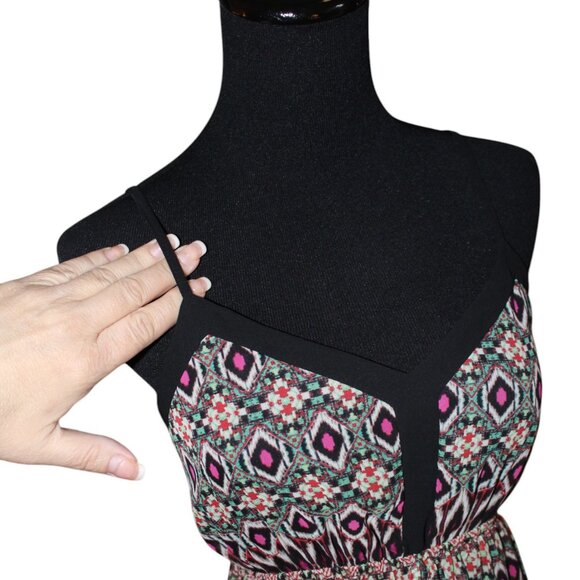 FALL SALE! Doe & Rae Maxi Dress COLORFUL GEOMETRIC PRINT S EUC - Picture 4 of 15